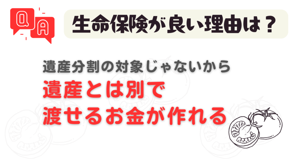 生命保険金は受取人が指定されていれば“受取人固有の財産とみなされ、原則として遺産分割の対象外